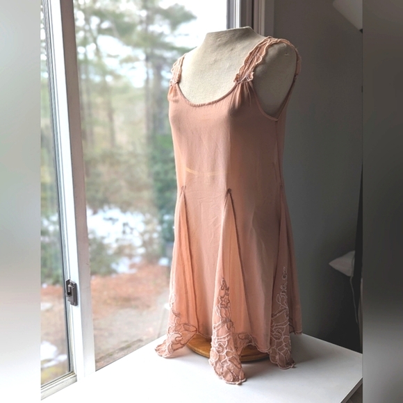 Free People Sheer Peachy Beaded‎ Applique Dress - Picture 4 of 16